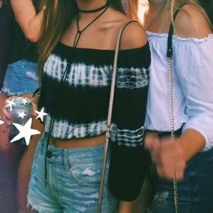 Tie-dye off the shoulder top